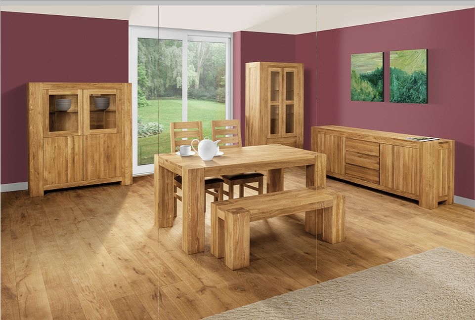 Product photograph of Clemence Richard Massive Oak 144cm Dining Bench from Choice Furniture Superstore.