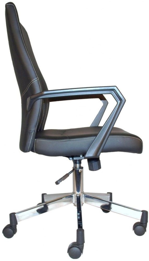 Product photograph of Alphason Brooklyn Black Faux Leather Office Chair from Choice Furniture Superstore.