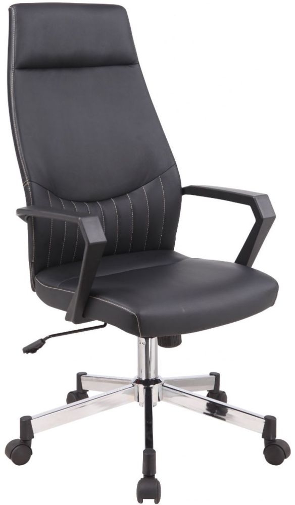 Product photograph of Alphason Brooklyn Black High Back Faux Leather Office Chair from Choice Furniture Superstore.