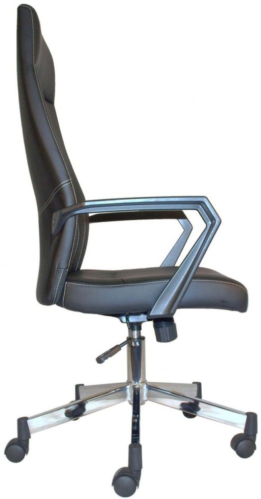 Product photograph of Alphason Brooklyn Black High Back Faux Leather Office Chair from Choice Furniture Superstore.