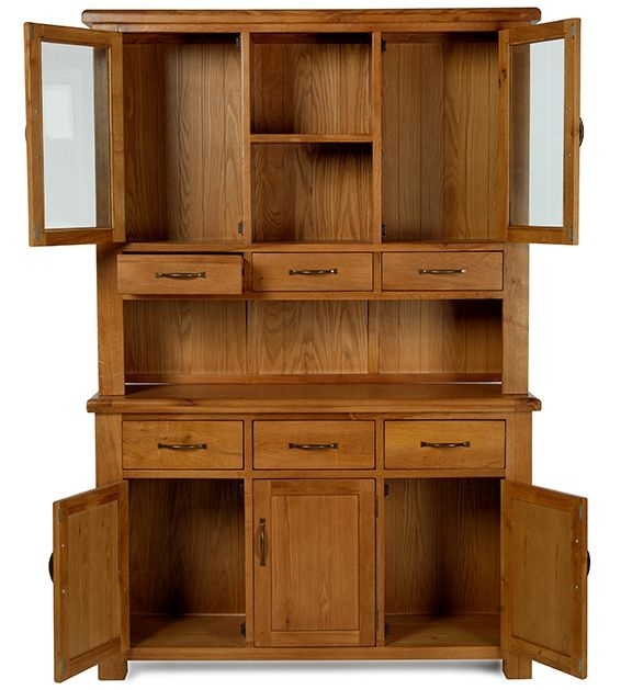 Product photograph of Arles Oak Medium Buffet Hutch 135cm W from Choice Furniture Superstore.