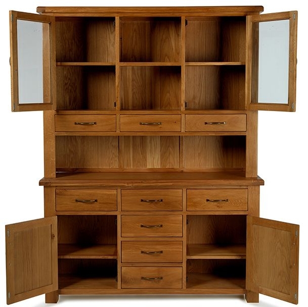 Product photograph of Arles Oak Large Buffet Hutch 150cm W from Choice Furniture Superstore.