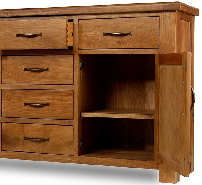 Product photograph of Arles Oak Large Sideboard 150cm W With 2 Doors And 6 Drawers from Choice Furniture Superstore.