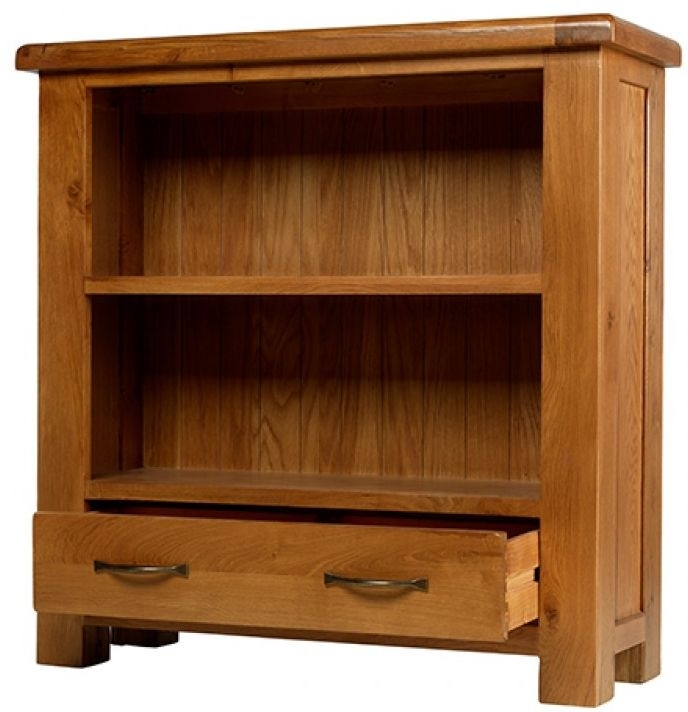 Product photograph of Arles Oak Low Bookcase 90cm H from Choice Furniture Superstore.