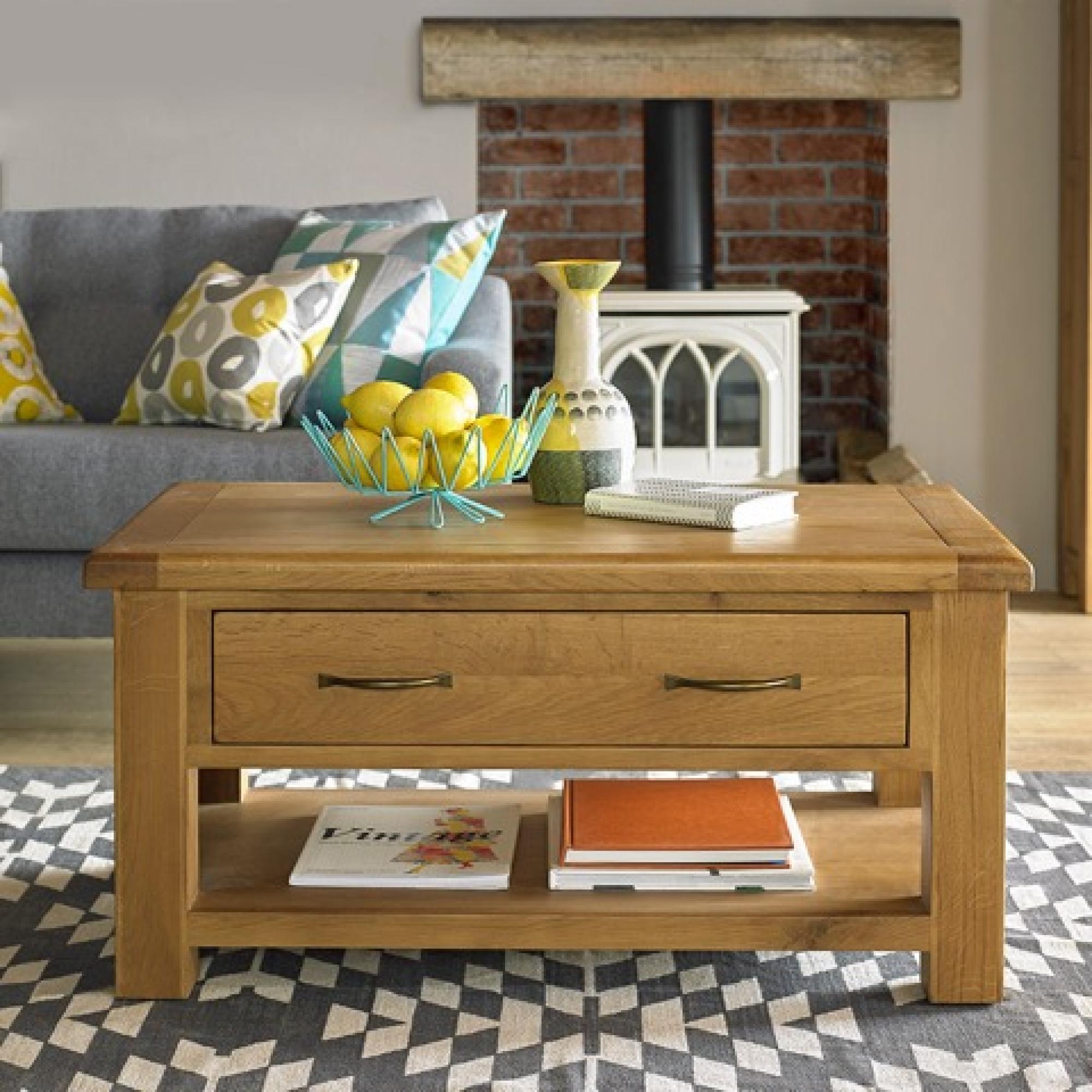 Product photograph of Arles Oak Storage Coffee Table from Choice Furniture Superstore.