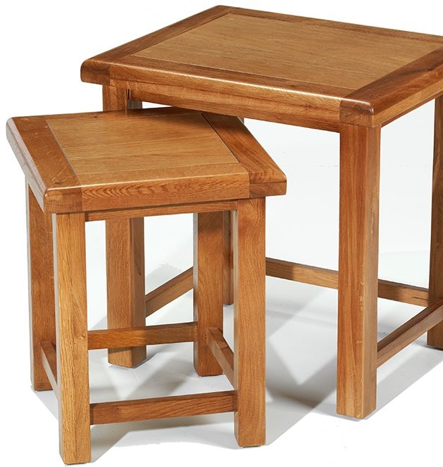 Product photograph of Arles Oak Nest Of Tables Set Of 2 from Choice Furniture Superstore.