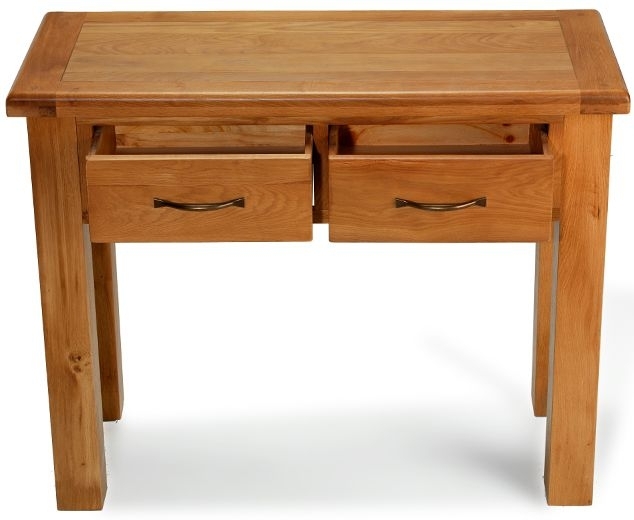 Product photograph of Arles Oak Console Table With 2 Drawers from Choice Furniture Superstore.