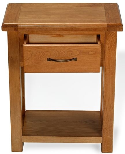 Product photograph of Arles Oak Narrow Hallway Console Table With 1 Drawer from Choice Furniture Superstore.