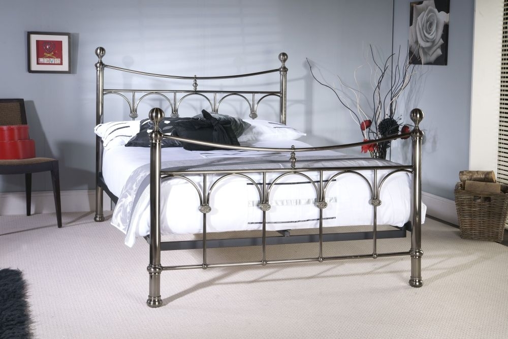 Product photograph of Limelight Gamma Antique Nickel Metal Bed from Choice Furniture Superstore.