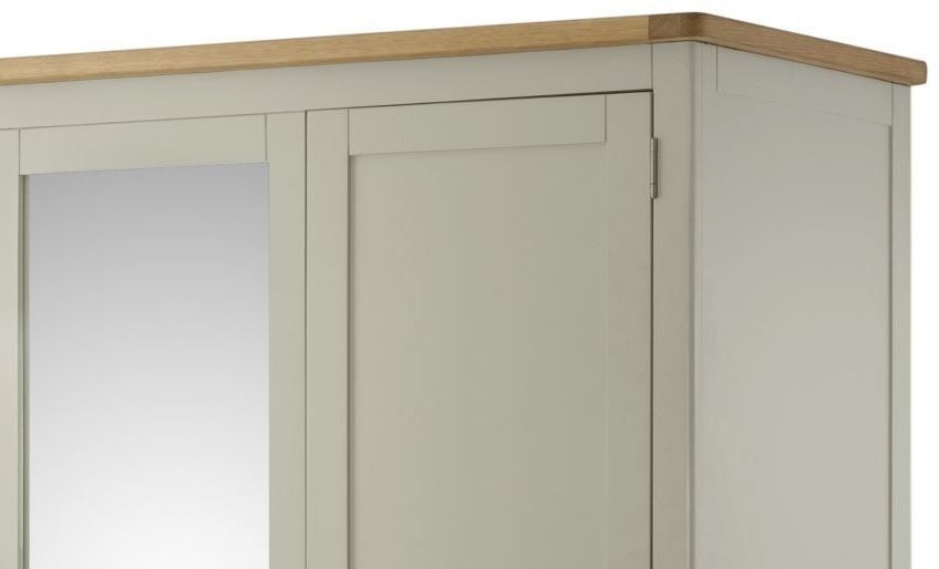 Product photograph of Portland Stone Painted 3 Door Combi Wardrobe With Mirror from Choice Furniture Superstore.