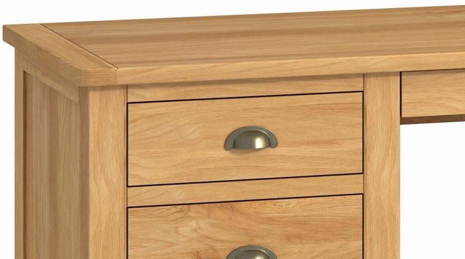 Product photograph of Portland Oak Single Pedestal Desk from Choice Furniture Superstore.
