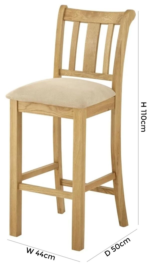 Product photograph of Portland Bar Stool Sold In Pairs - Comes In Oak Stone Painted Ivory White Painted from Choice Furniture Superstore.