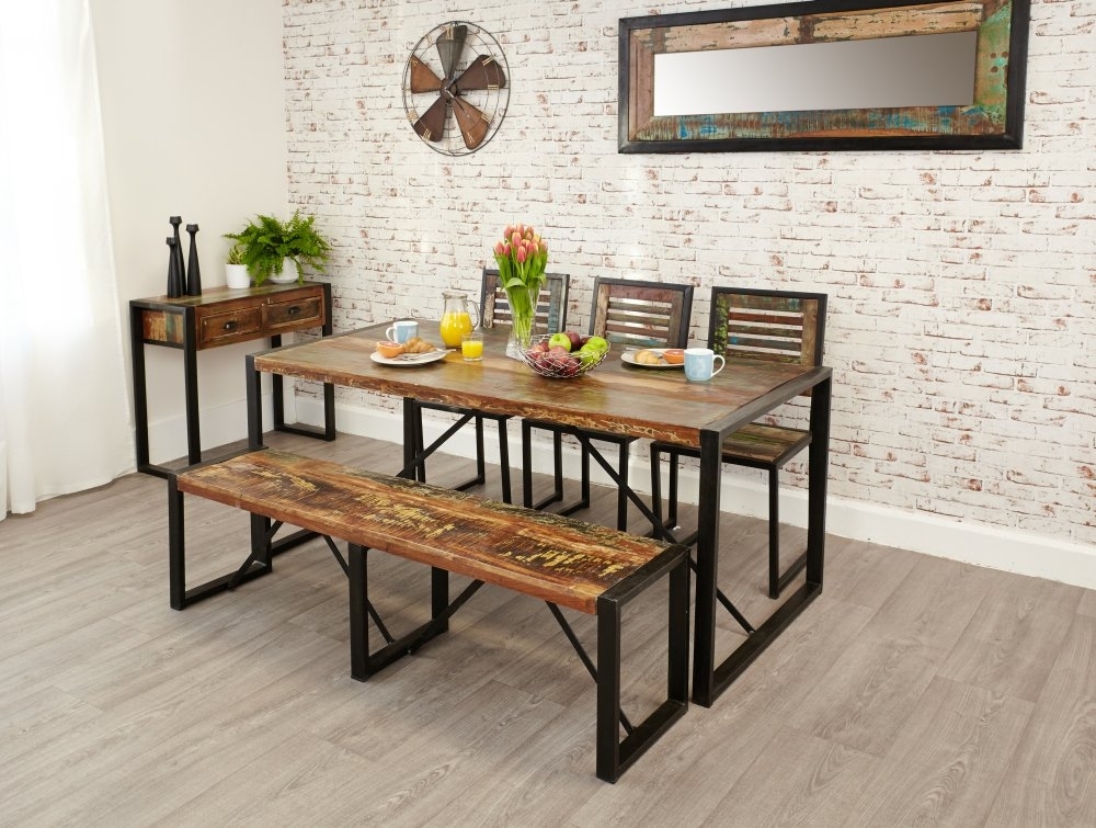 Product photograph of Urban Chic Reclaimed Large Dining Bench from Choice Furniture Superstore.