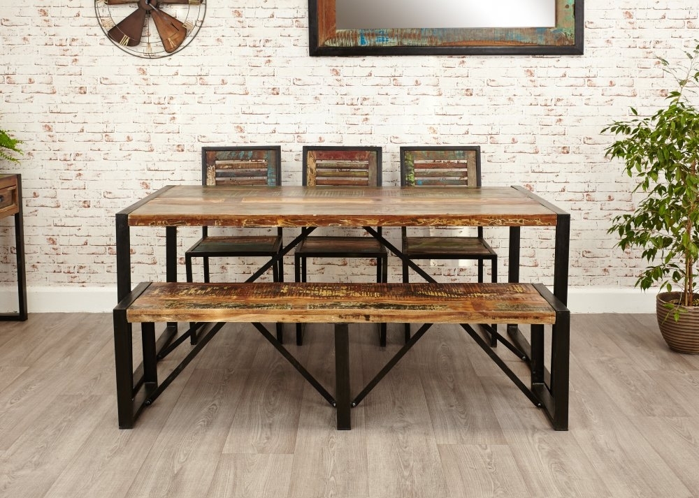 Product photograph of Urban Chic Reclaimed Large Dining Bench from Choice Furniture Superstore.