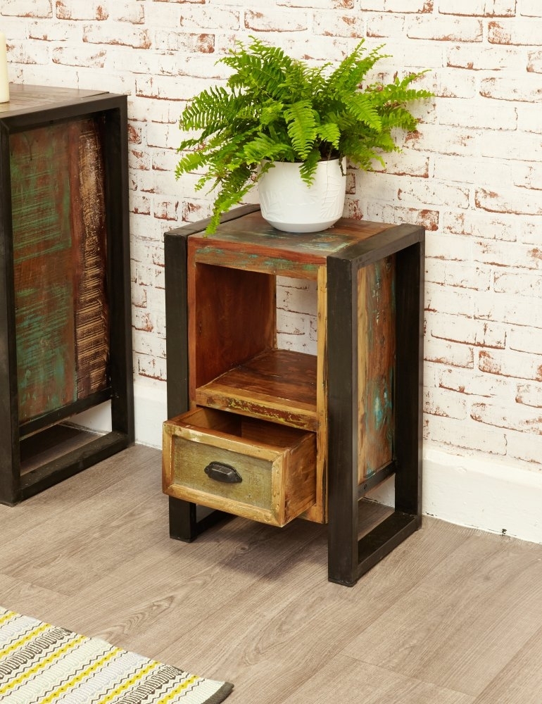 Product photograph of Urban Chic Reclaimed Bedside Cabinet from Choice Furniture Superstore.