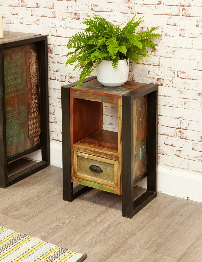 Product photograph of Urban Chic Reclaimed Bedside Cabinet from Choice Furniture Superstore.