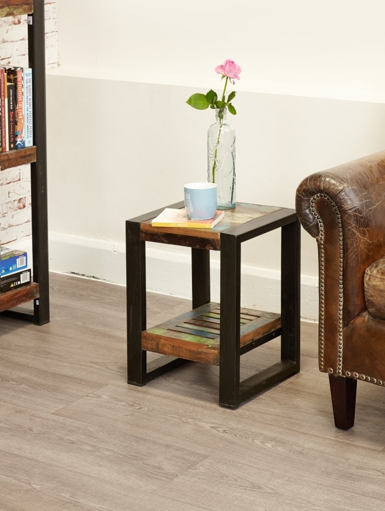 Product photograph of Urban Chic Reclaimed Low Lamp Table from Choice Furniture Superstore.