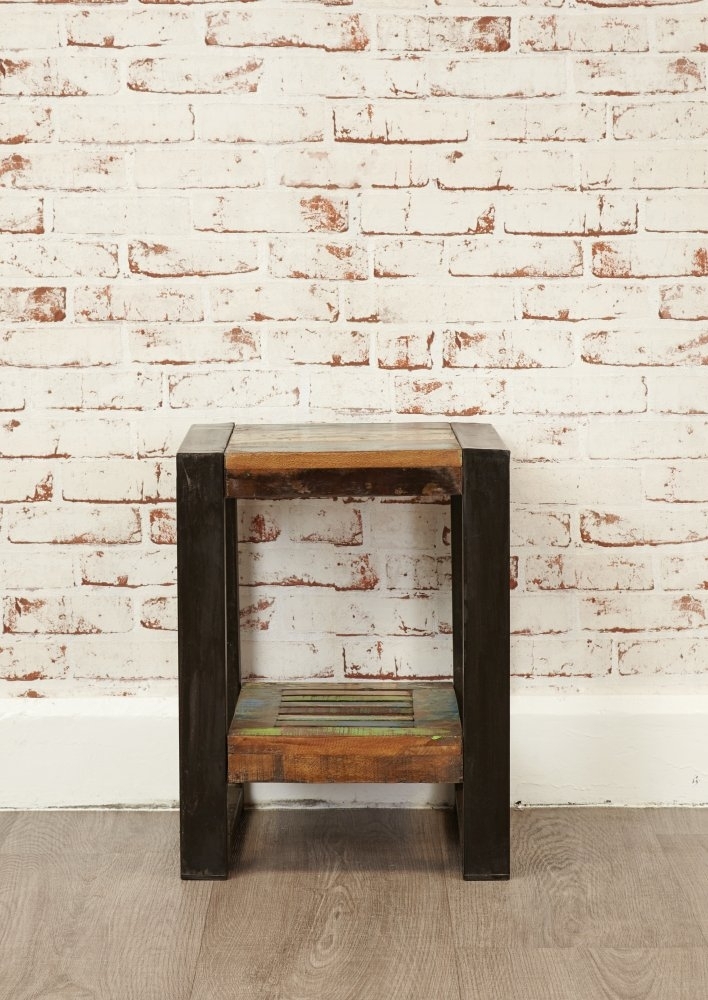 Product photograph of Urban Chic Reclaimed Low Lamp Table from Choice Furniture Superstore.