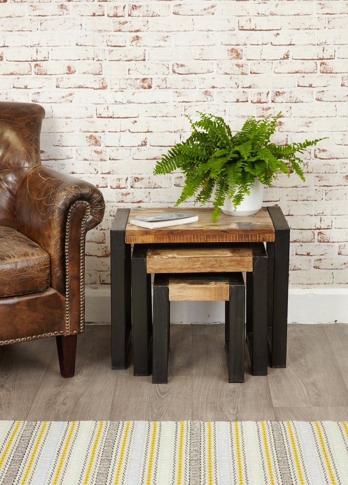 Product photograph of Urban Chic Reclaimed Nest Of Tables from Choice Furniture Superstore.