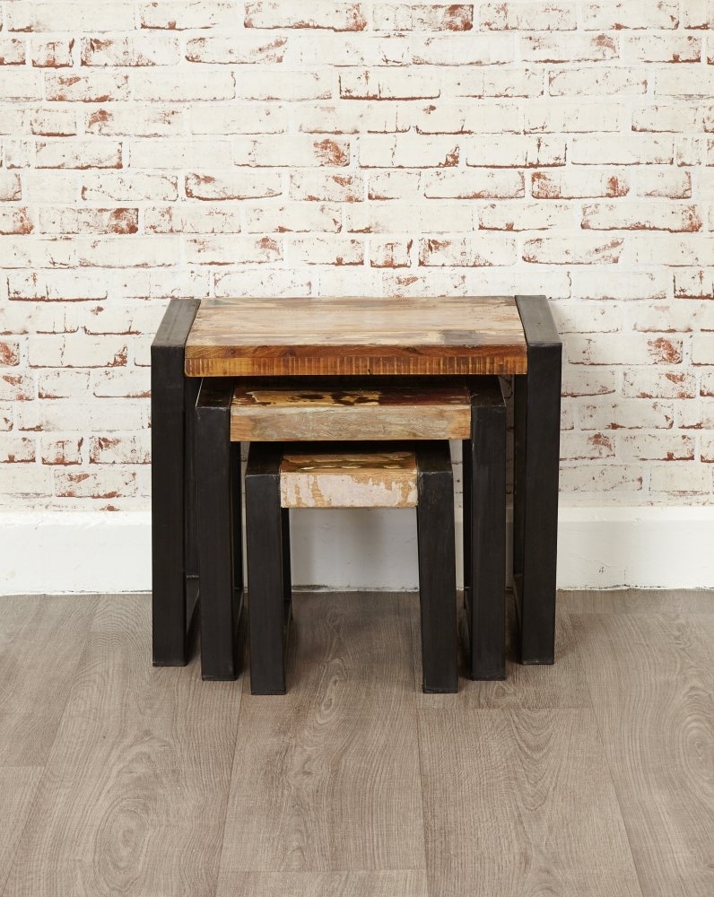 Product photograph of Urban Chic Reclaimed Nest Of Tables from Choice Furniture Superstore.