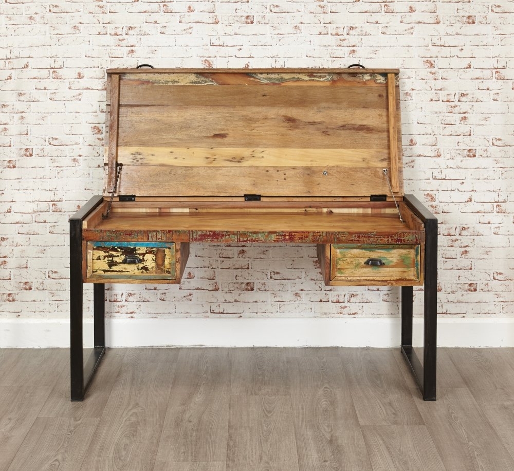 Product photograph of Urban Chic Reclaimed 2 Drawer Dressing Table from Choice Furniture Superstore.