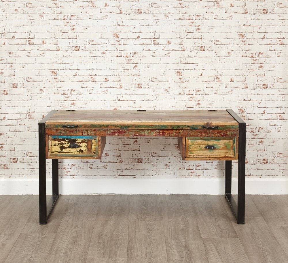 Product photograph of Urban Chic Reclaimed 2 Drawer Dressing Table from Choice Furniture Superstore.