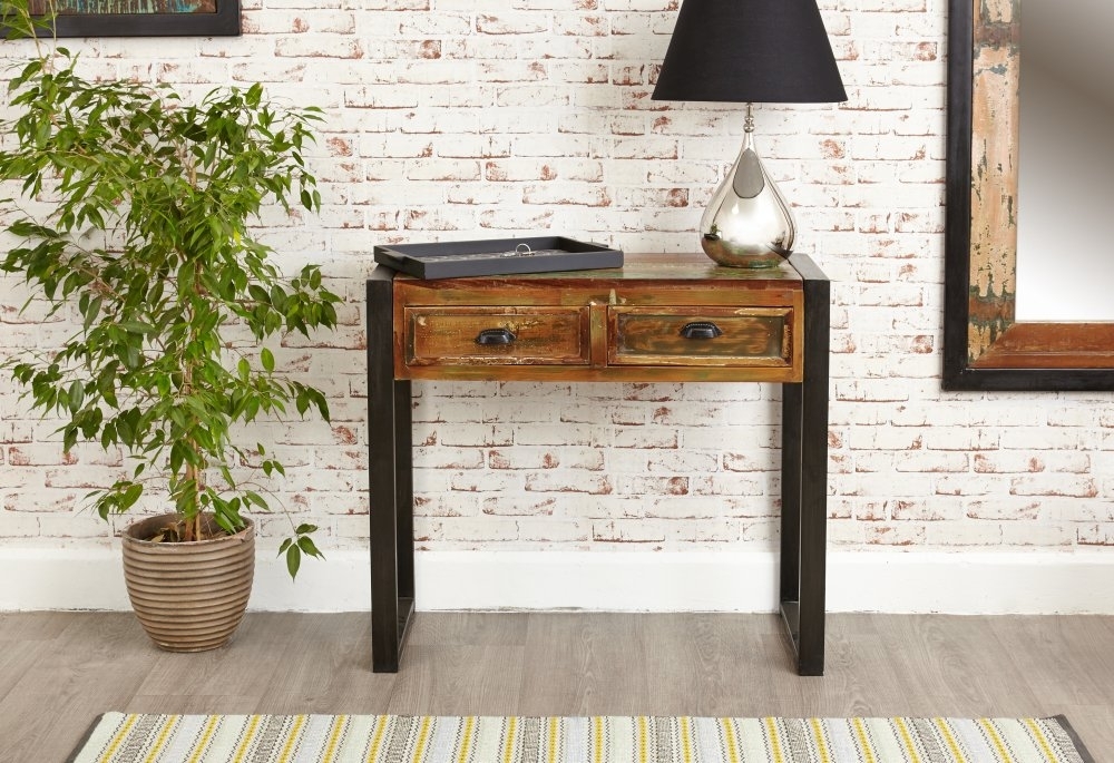 Product photograph of Urban Chic Reclaimed Console Table from Choice Furniture Superstore.