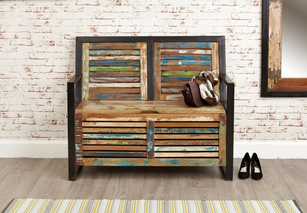 Product photograph of Urban Chic Reclaimed Storage Monks Bench from Choice Furniture Superstore.