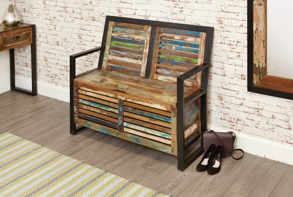 Product photograph of Urban Chic Reclaimed Storage Monks Bench from Choice Furniture Superstore.