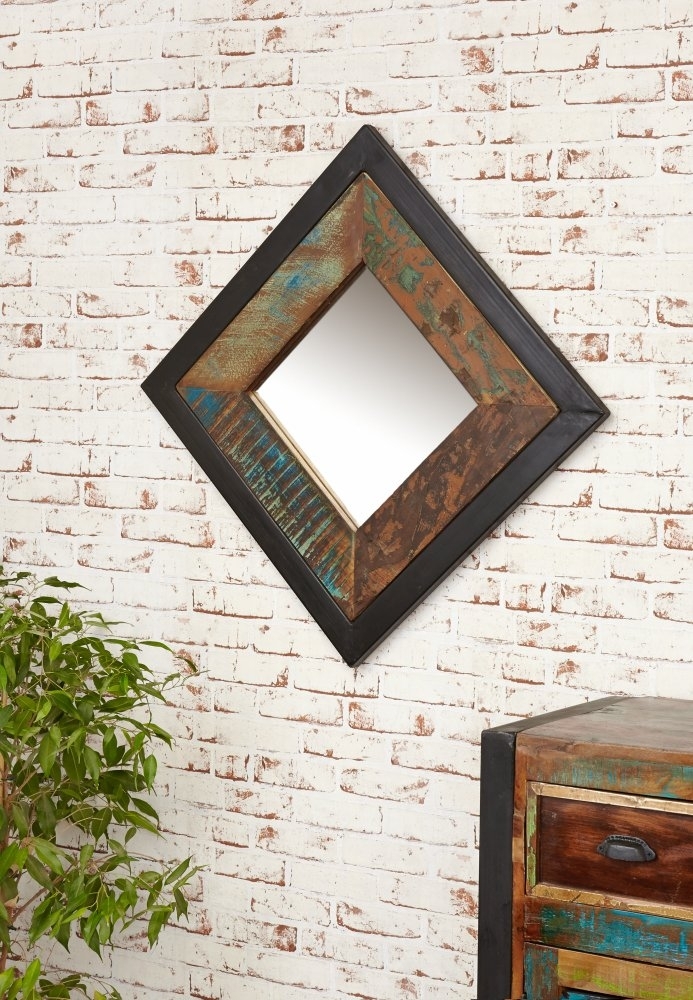 Product photograph of Urban Chic Reclaimed Square Mirror - 60cm X 60cm from Choice Furniture Superstore.