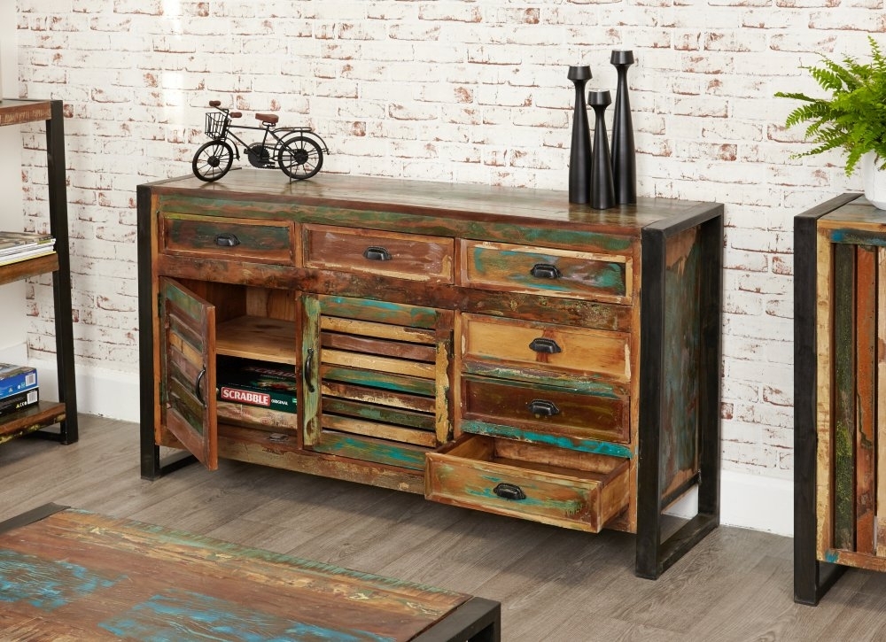 Product photograph of Urban Chic Reclaimed Wide Sideboard from Choice Furniture Superstore.