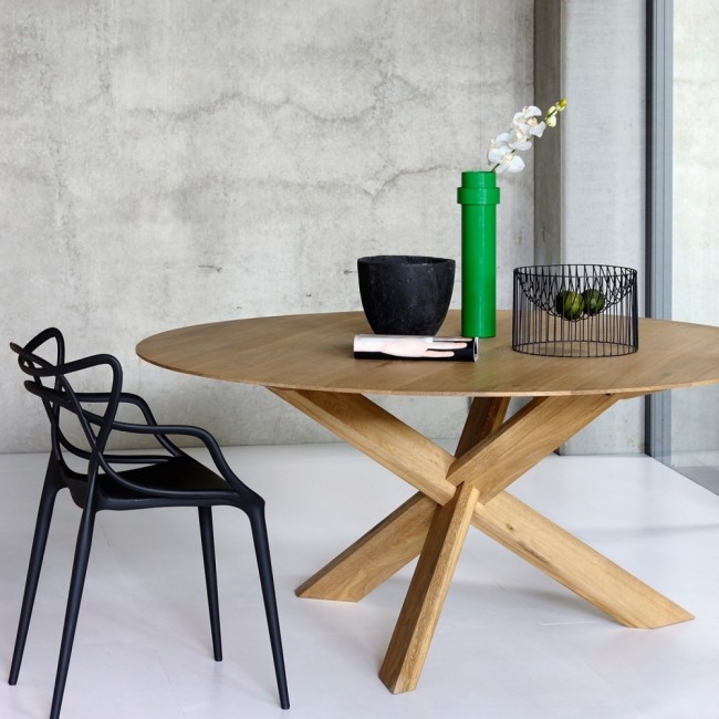 Ethnicraft Oak Round Dining Table CFS Furniture UK