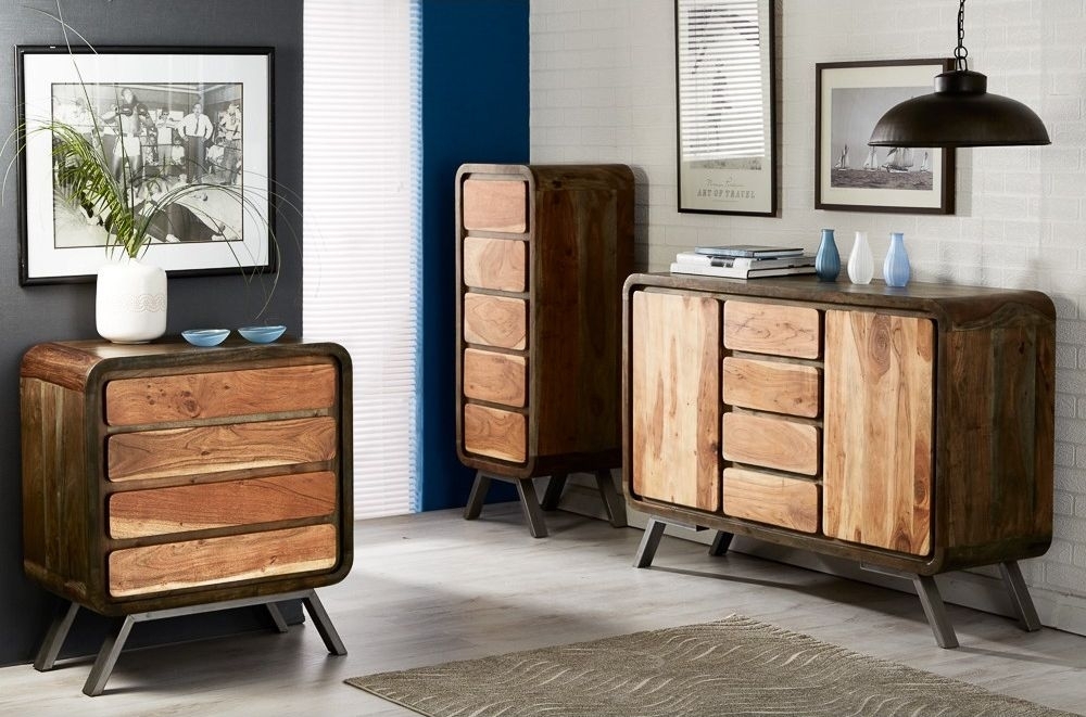 Product photograph of Aspen Brown Wood 5 Drawer Chest from Choice Furniture Superstore.