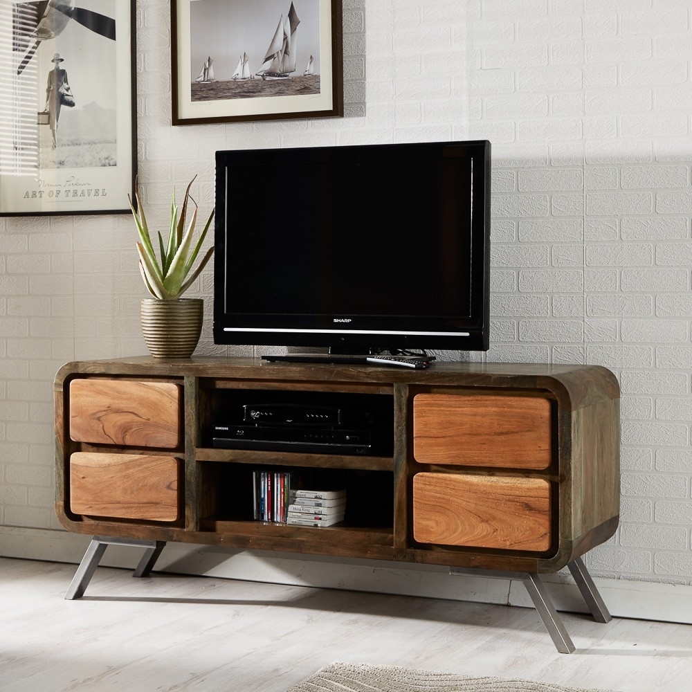 Product photograph of Aspen Brown Wood Tv Media Unit Upto 59inch from Choice Furniture Superstore.