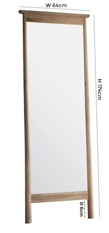 Product photograph of Armagh Oak Rectangular Cheval Mirror - 64cm X 174cm from Choice Furniture Superstore.