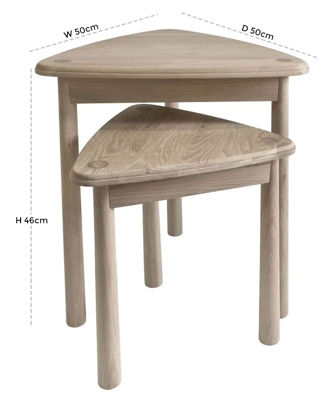 Product photograph of Wycombe Oak Nest Of 2 Tables from Choice Furniture Superstore.
