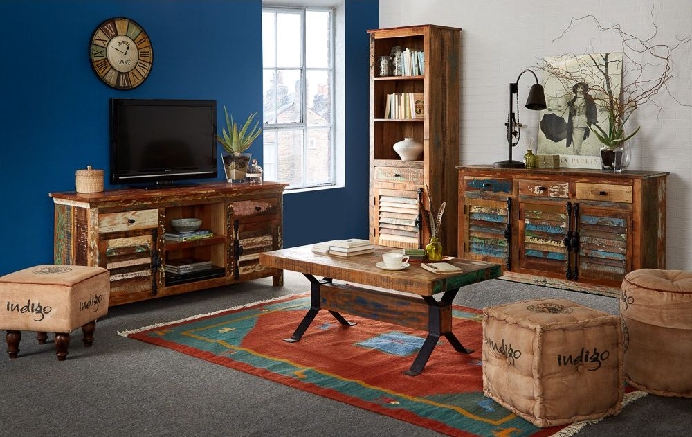 Product photograph of Coastal Brown 3 Door 3 Drawer Large Sideboard from Choice Furniture Superstore.