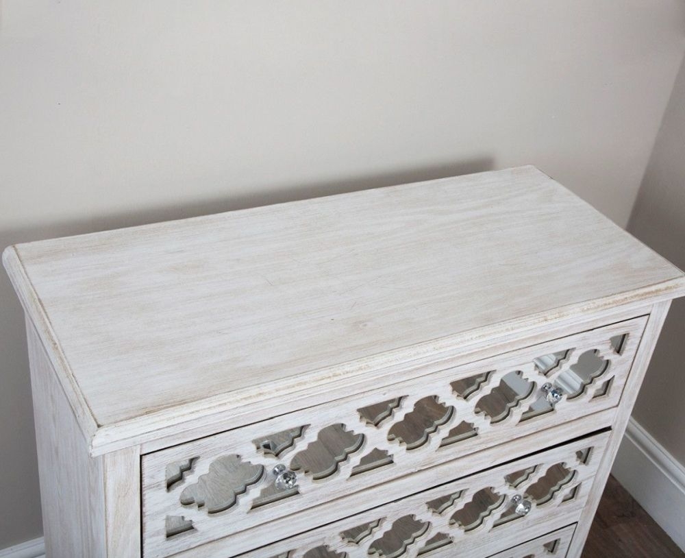 Product photograph of Hampton Beach Mirrored 3 Drawer Chest from Choice Furniture Superstore.
