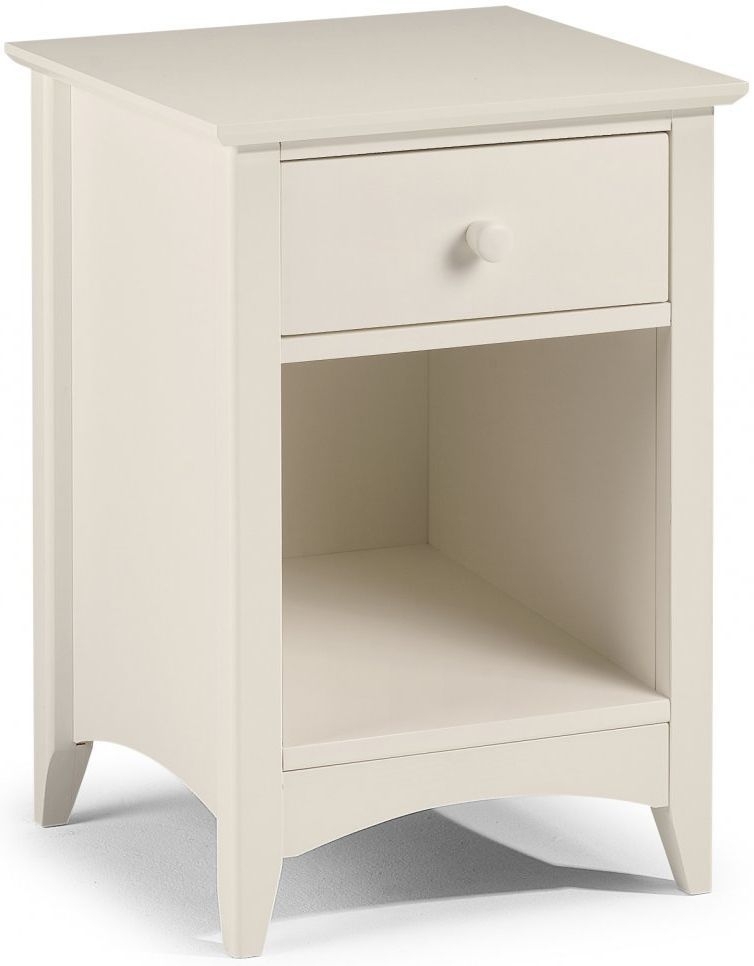Product photograph of Cameo White Pine 1 Drawer Bedside Cabinet from Choice Furniture Superstore.
