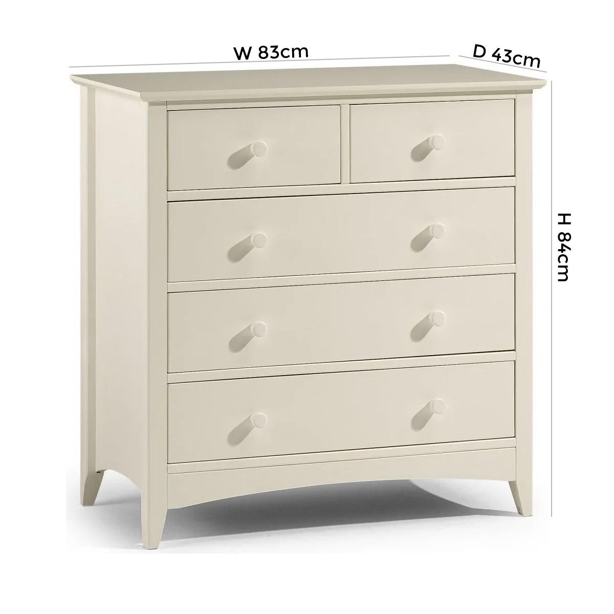 Product photograph of Cameo Stone White Pine 3 2 Drawer Chest from Choice Furniture Superstore.