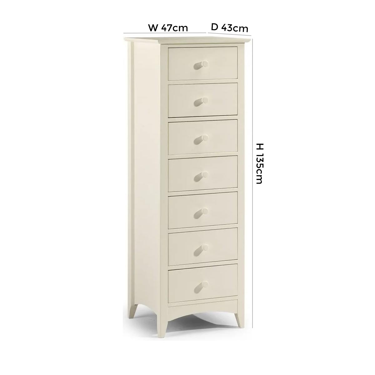 Product photograph of Cameo Stone White Pine 7 Drawer Chest from Choice Furniture Superstore.