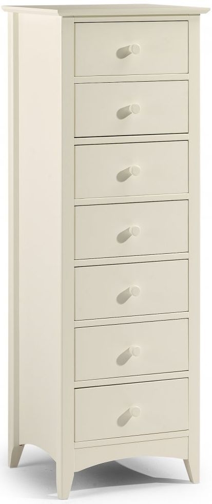 Product photograph of Cameo Stone White Pine 7 Drawer Chest from Choice Furniture Superstore.