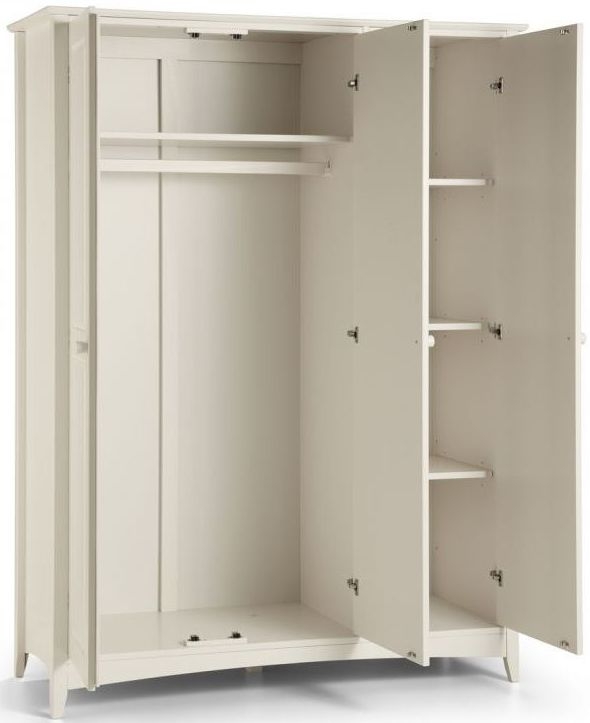 Product photograph of Cameo Stone White Pine 3 Door Wardrobe from Choice Furniture Superstore.