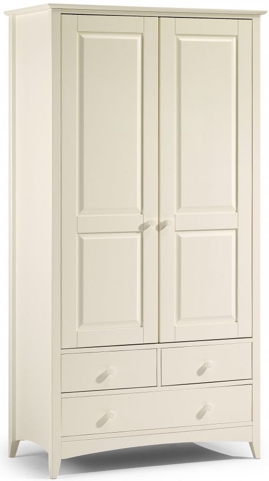 Product photograph of Cameo White Pine 2 Door 3 Drawer Wardrobe from Choice Furniture Superstore.