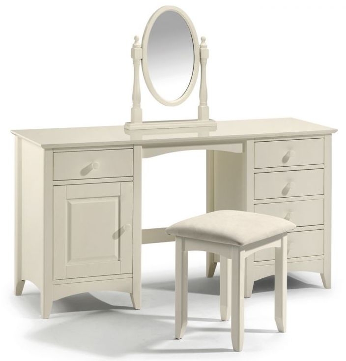 Product photograph of Cameo Stone White Pine 1 Door Dressing Table from Choice Furniture Superstore.
