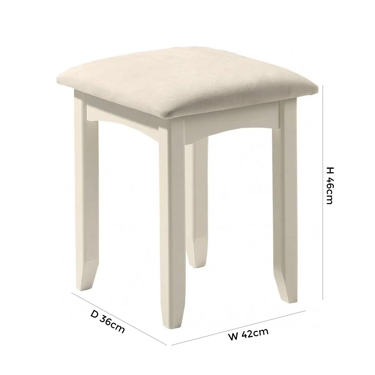 Product photograph of Cameo White Pine Dressing Stool from Choice Furniture Superstore.