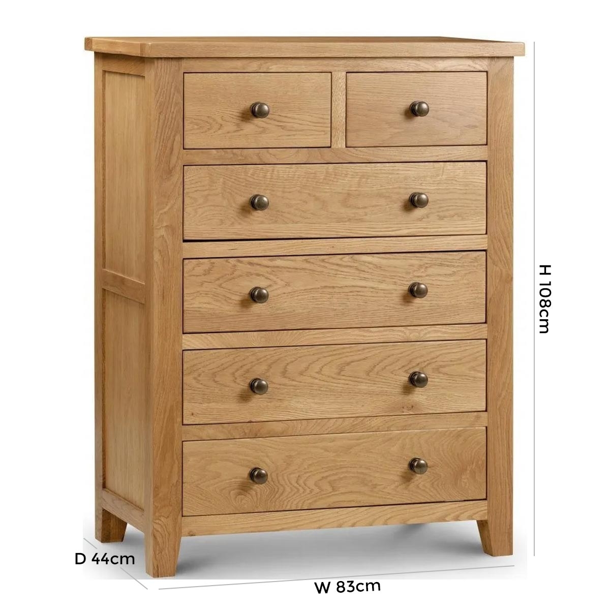Product photograph of Marlborough Waxed Oak 4 2 Drawer Chest from Choice Furniture Superstore.