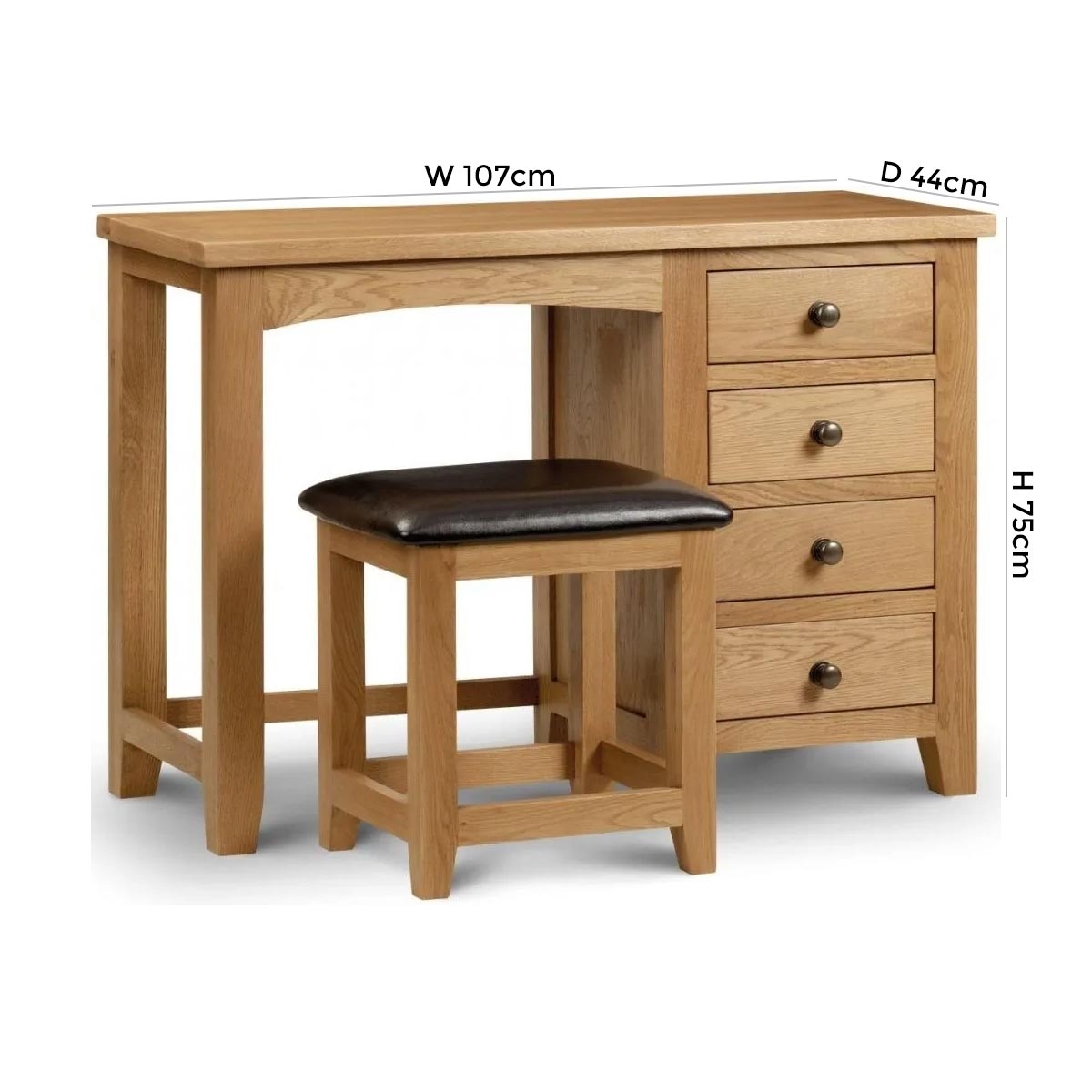 Product photograph of Marlborough Oak 4 Drawer Dressing Table from Choice Furniture Superstore.