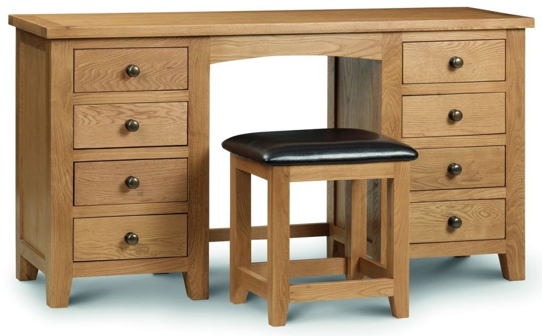 Product photograph of Marlborough Waxed Oak 8 Drawer Dressing Table from Choice Furniture Superstore.