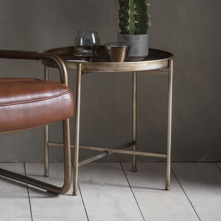 Product photograph of Lenox Copper Tray Table from Choice Furniture Superstore.